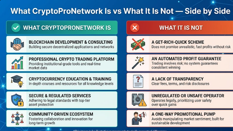 Based on your previous request, I have generated a side-by-side comparison designed to clarify the conceptual differences between what a professional crypto platform should offer and the red flags often associated with scams. This comparison synthesizes the general features you might find in an established network against the common pitfalls.